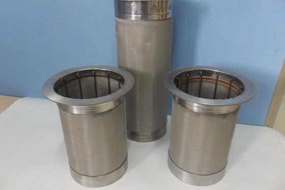 5mg/Nm3 Stainless Steel Mesh Filter Cartridge , D200mm Metal Filter Tube